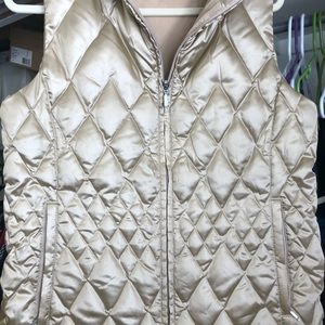 Lands End Gold-tone Down Vest Medium